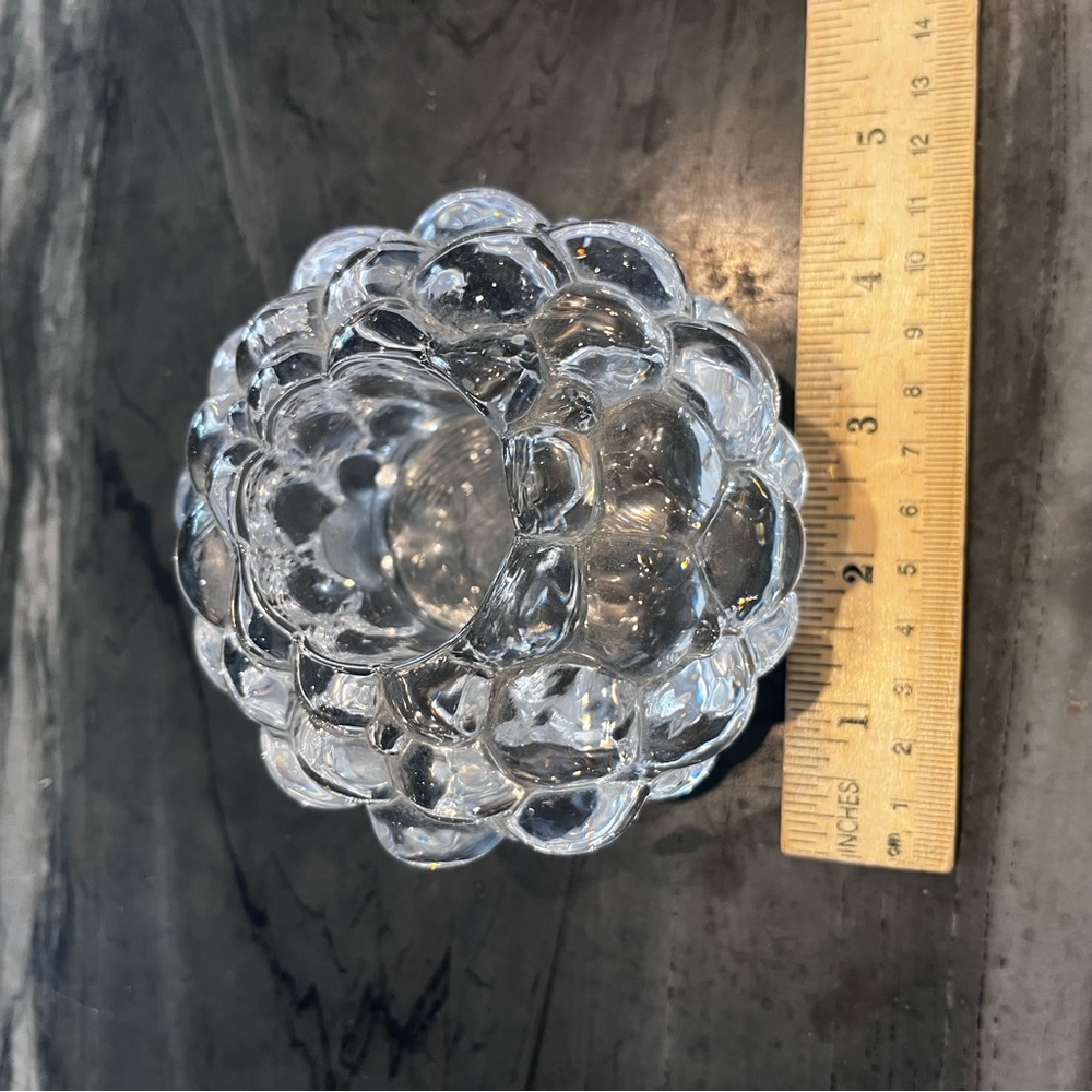 Orrefors Sweden Candle Holder Raspberry Clear Crystal Votive Tea Light Vintage - Picture 4 of 7